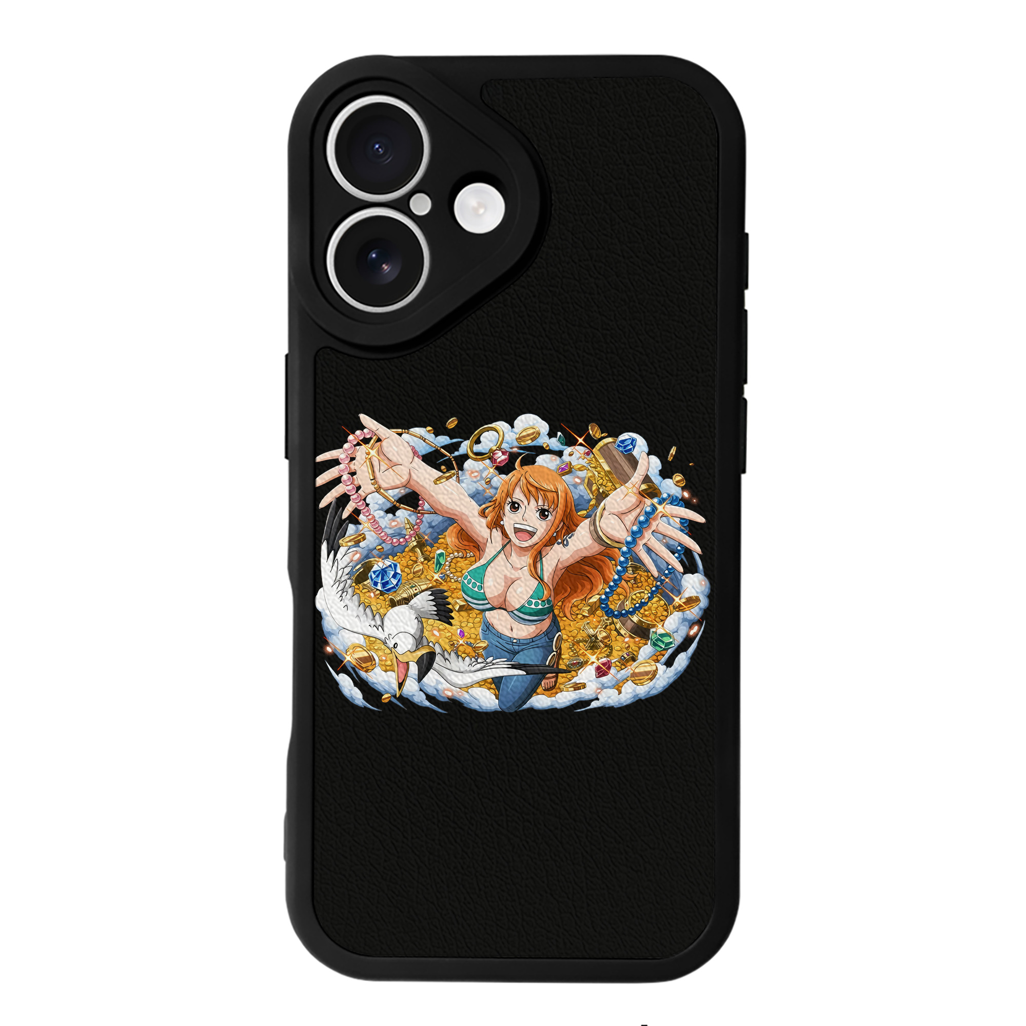 （画像用） ワンピース ナミ ONE PIECE Nami 【iPhone 16シリーズ対応】シリコンスマホケース（レザー調） 材質：シリコン